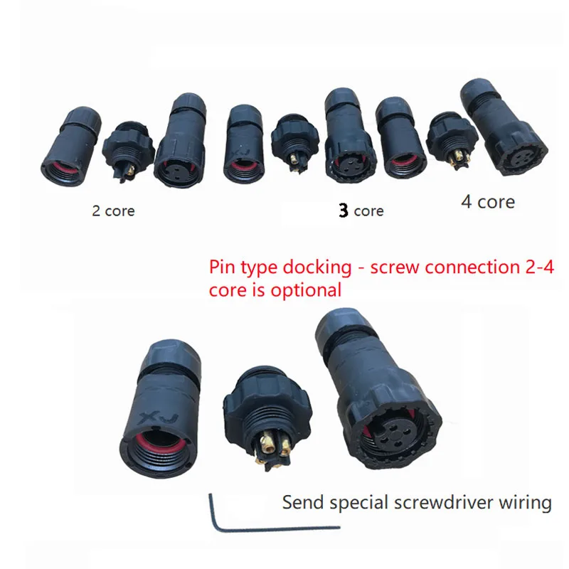 

M14 Waterproof Aviation Plug Male And Female Butt Cable Connector Wire Lock Wire Set Of Aviation Plug 2-3-4 Core