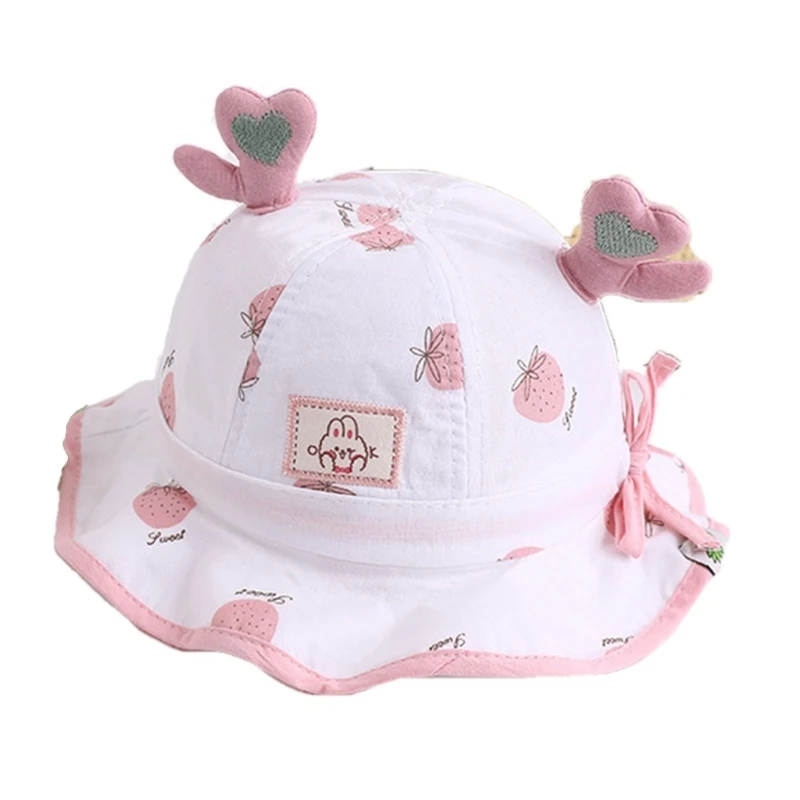 

Панама с мультяшным принтом для детей 0-6 месяцев, модная шапка с широкими полями, для защиты детей