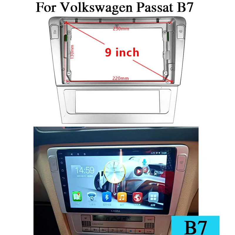 

9Inch 2din Car radio Fascia Frame Adapter For Volkswagen passat B7 B6 B5 car Panel CD DVD Player Audio Frame Dashboard Mount Kit