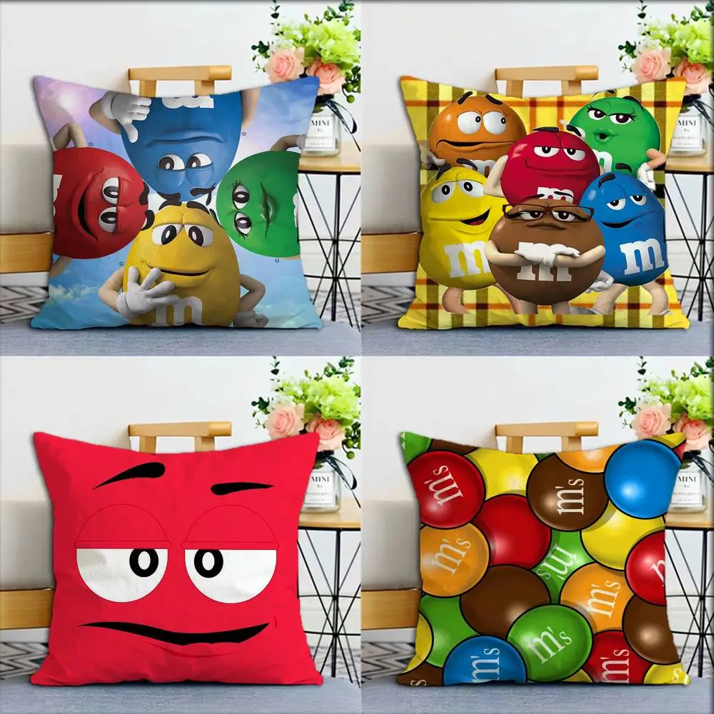 Фото 1 шт. квадратная наволочка Candy M-MS C-Chocolate M&M'S World различных размеров для декора автомобиля, дома, спальни №1