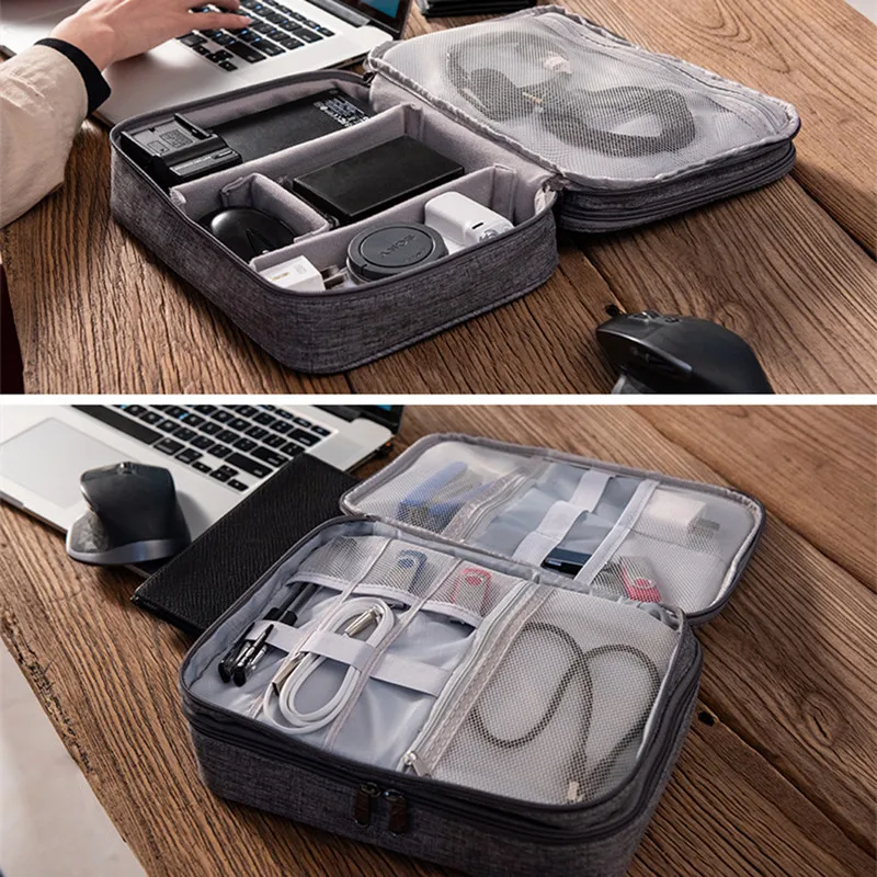 

USB Gadget Data Line Cable Storage Organizers Portable Storage Bags Travel Waterproof Organizer Bag Digital Electronic Organizer
