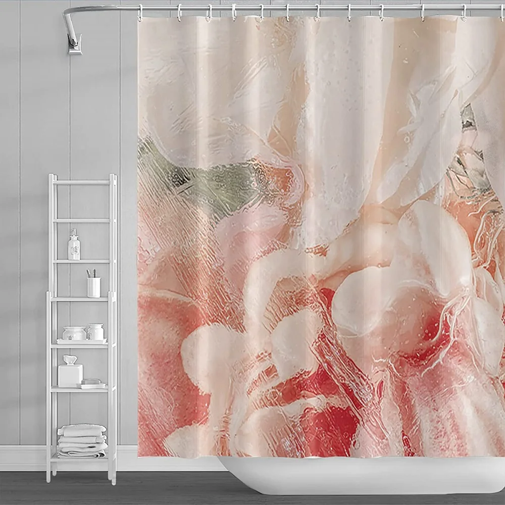 Штора для душа с абстрактным изображением водонепроницаемая тканевая занавеска