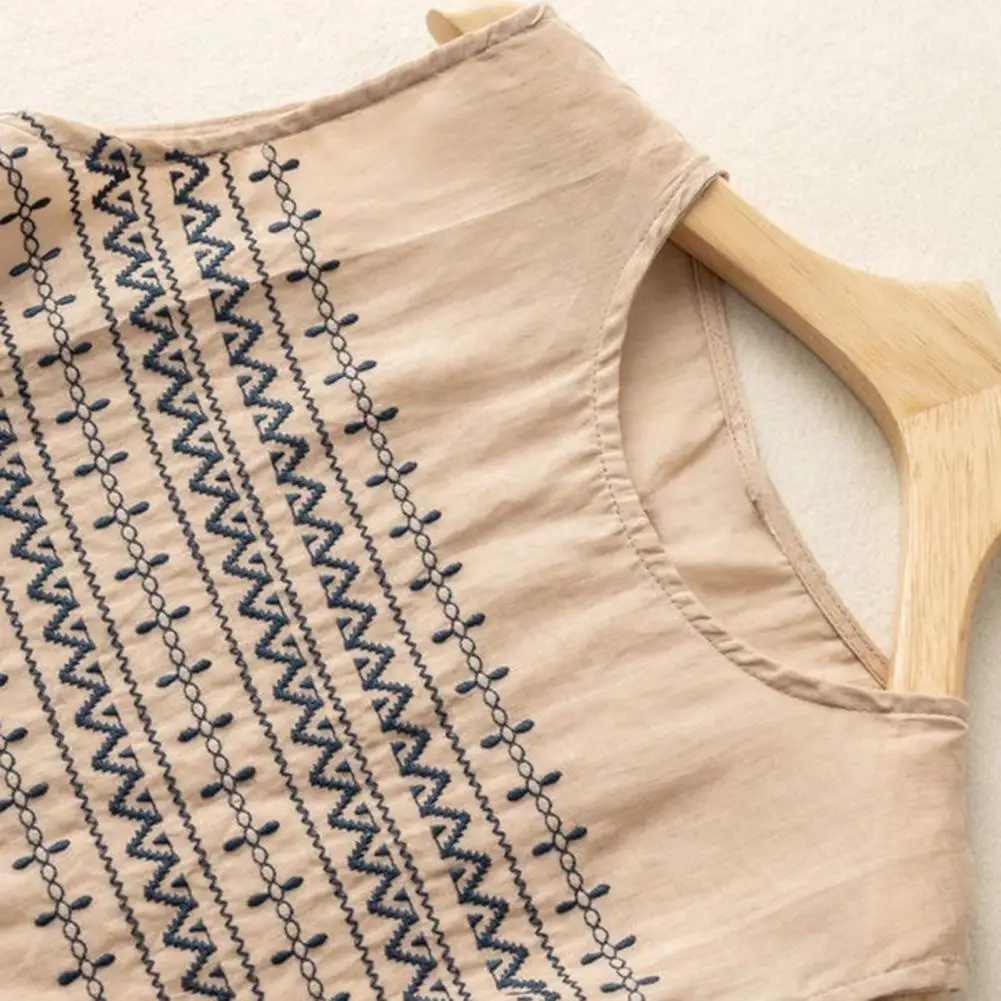 Женский жилет с круглым вырезом тонкие топы без рукавов пуловер вышивкой майки