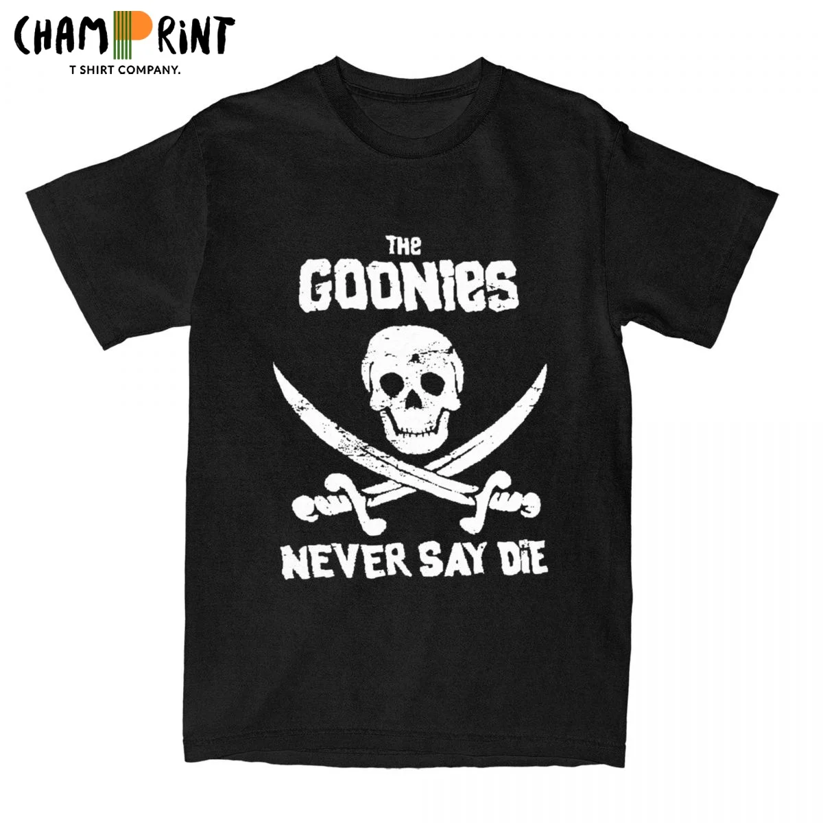 

Men T-Shirts The Goonies Never Say Die Skull Vintage 100% Cotton Tee Shirt Short Sleeve T Shirt Round Neck Tops Unique