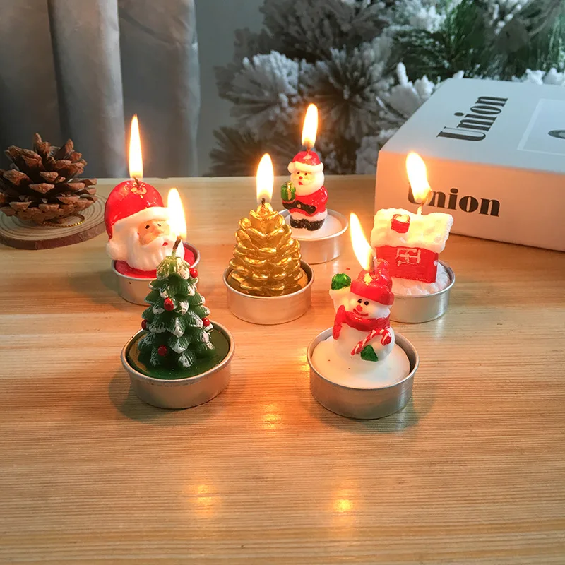 

3Pcs Santa Claus Christmas Tree Candle Home Decorative Romantic Bathing Tree Handmade Festival Celebrating Wax Vintage Candle