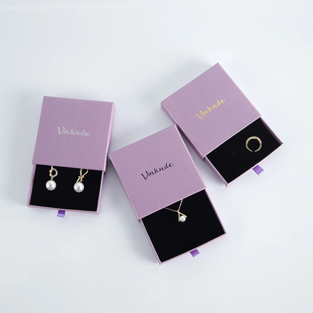 New Wholesale Paper Custom Ring Necklace Jewelry Box Small Travel Jewellery Earring Packaging Organizer for Wedding Gift Case