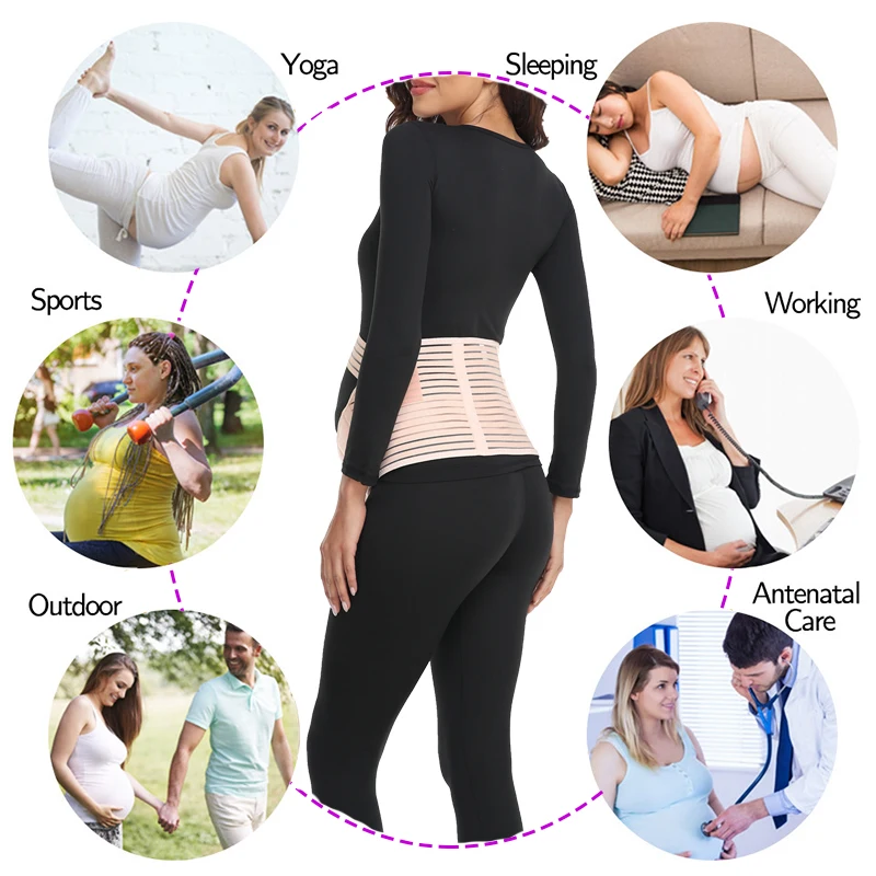 Pregnancy 3 In 1 Support Belt for Back Pelvic Hip Pain Maternity Band Belly Support for Pregnancy Back Support Band for Abdomen