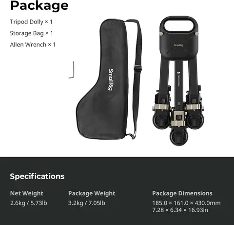 SmallRig Quick-Lock Photography Heavy Duty Tripod Dolly 20 кг полезная нагрузка колеса штатива с регулируемыми ножками сумка для переноски для съемок