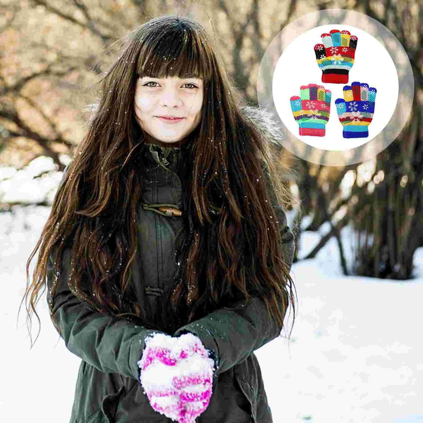 

6 Pairs Keep Warm Kids Simple Winter Cold-proof for Children Outdoor