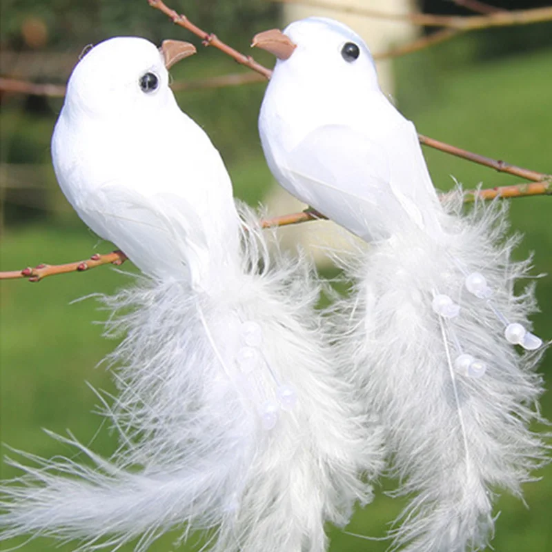 

Artificial Pigeon Birds Fake Doves Simulation Feather Pigeon Christmas Tree Wedding Party Craft Ornaments Home Living Room Decor