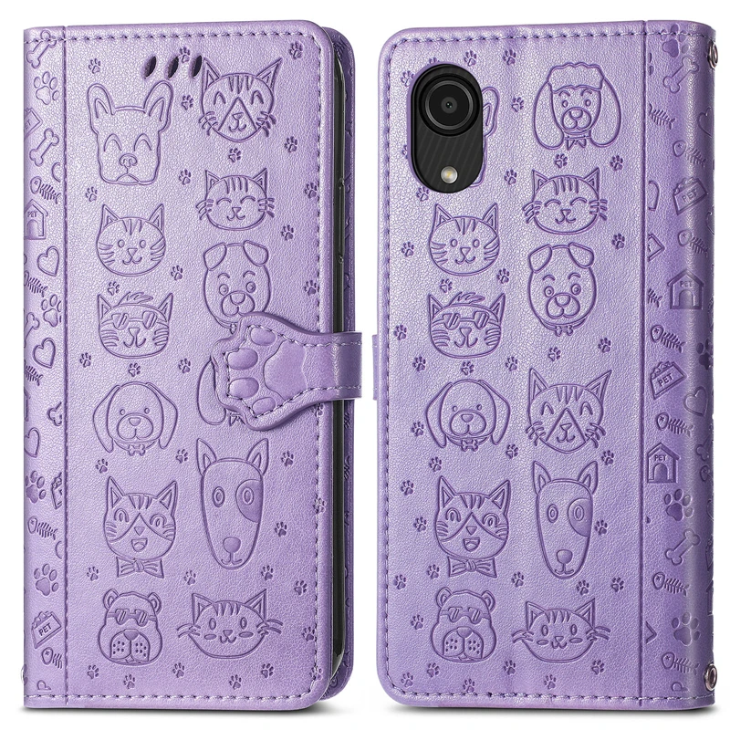 

Cat and Dog Pattern Phone Case For Samsung Galaxy A03 Core Flip Wallet Leather Case Samsung A03 Core Case For Samsung A03 Core