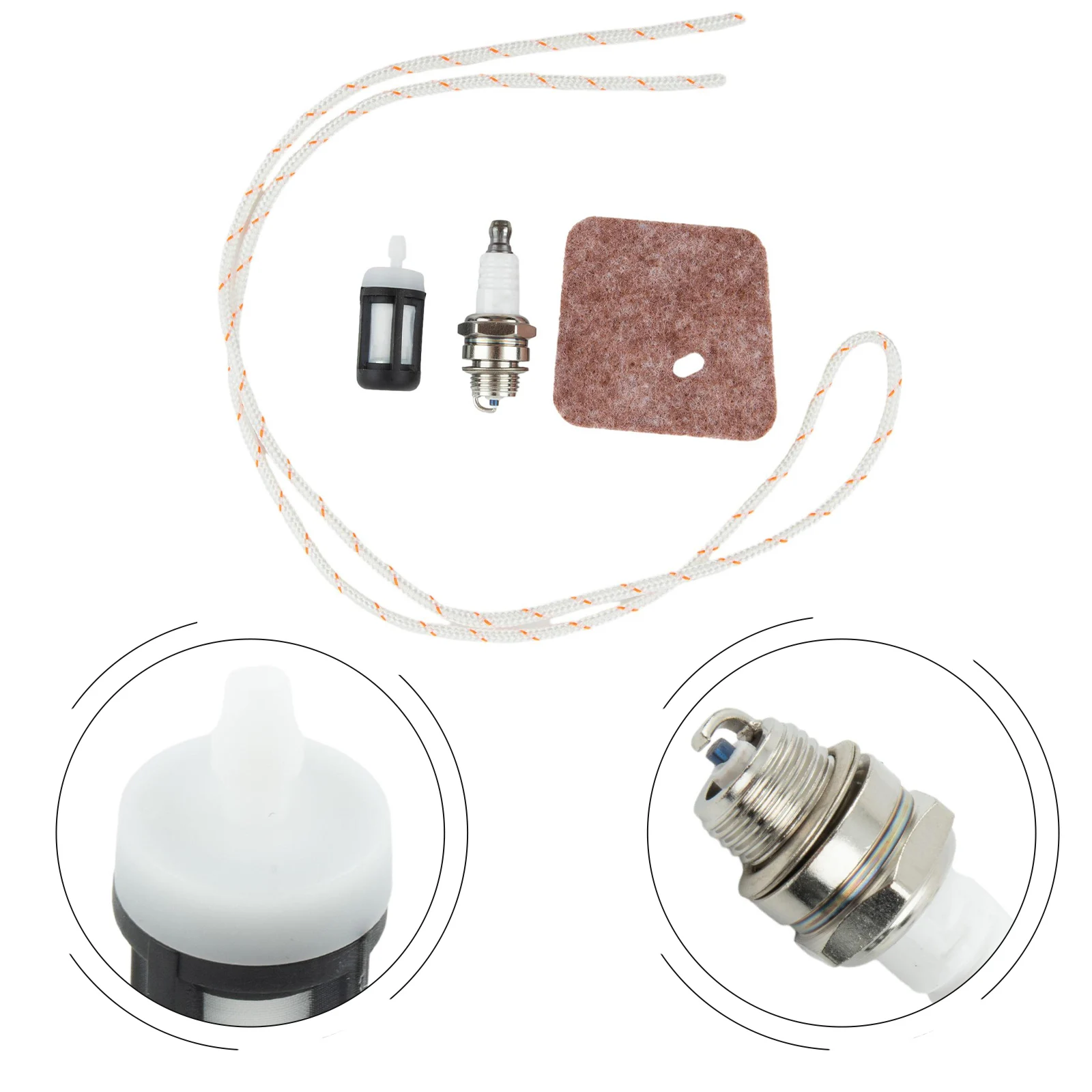 Деталь триммера топливный фильтр воздушный тянущий шнур металлический белый 4