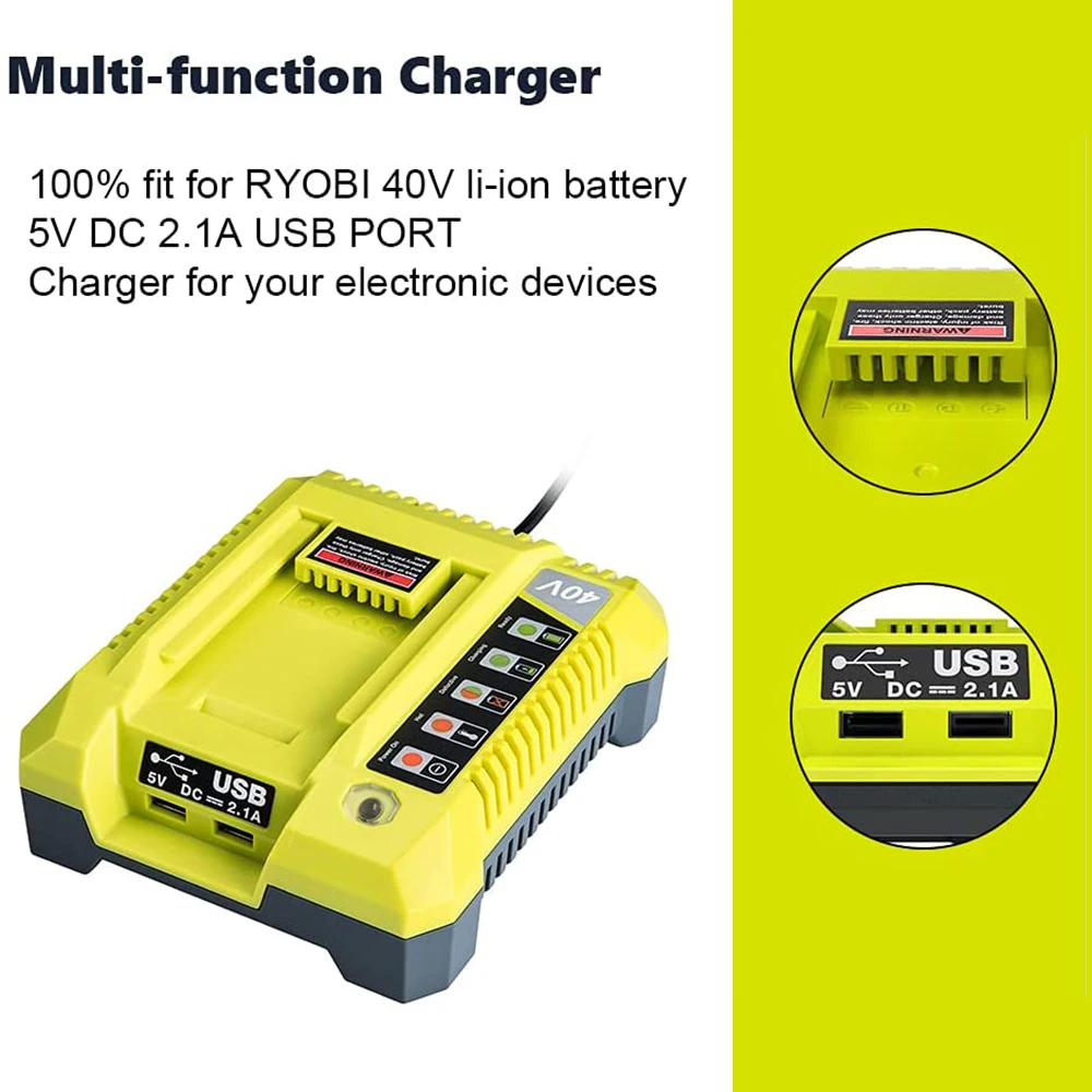 OP401 Сменное зарядное устройство совместимое с литий-ионным Ryobi 40 вольт OP4015 OP4026