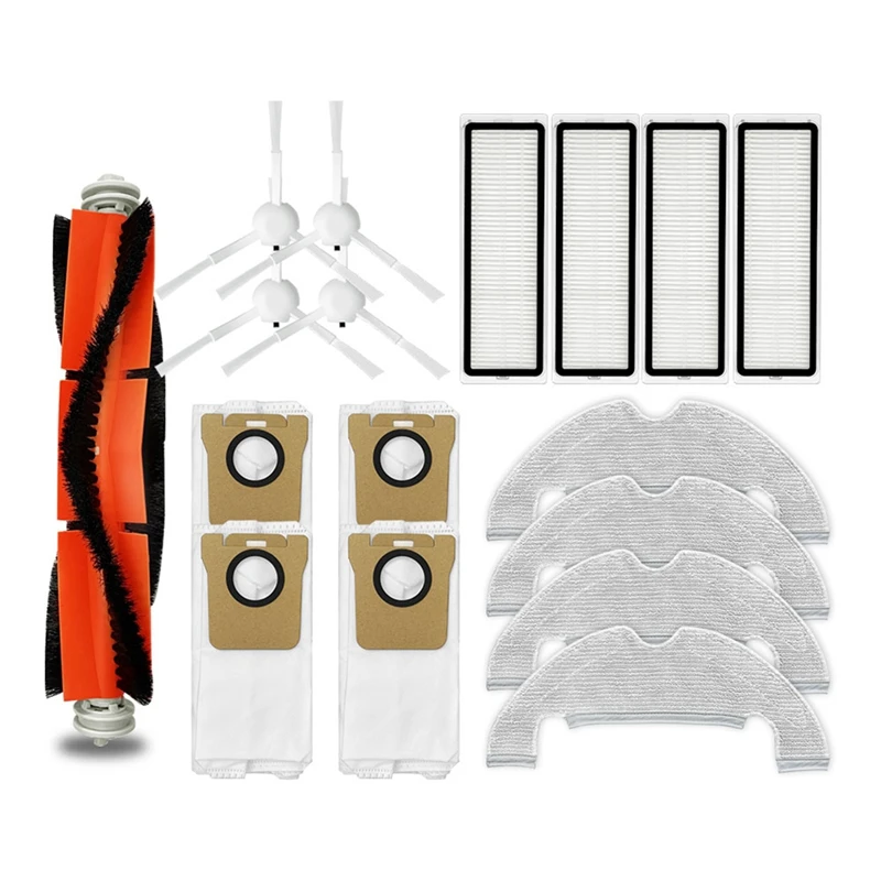 

17 Pcs Main Side Brush HEPA Filters Dust Bag Replacement Accessories Kits For Xiaomi Mijia Stytj05zhm Vacuum Cleaner