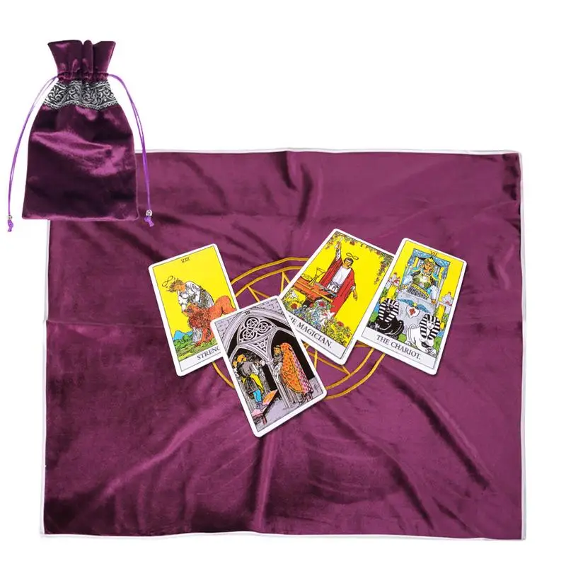 

31.5*31.5in Tarot Tablecloth With Velvet Bag Cloth Mat Party Table Cloth Board Game Tablecloth Divination
