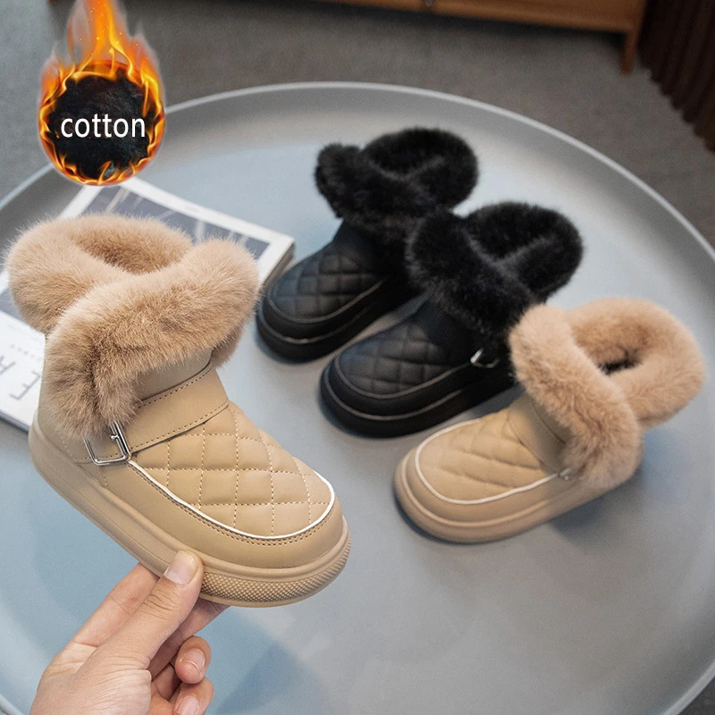 

Size 26-36 Children Snow Boots for Kids Girls Plush Cotton Shoes Fashion Versatile Winter Outdoor Boys Casual Shoes Teins 2023