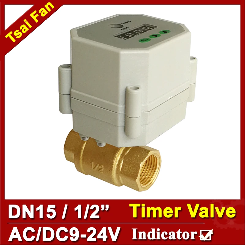 1/2'' brass Electric Timer Valve NPT/BSP,  AC/DC 9-24V timer electric valve for garden, Drain water, air pump and water control