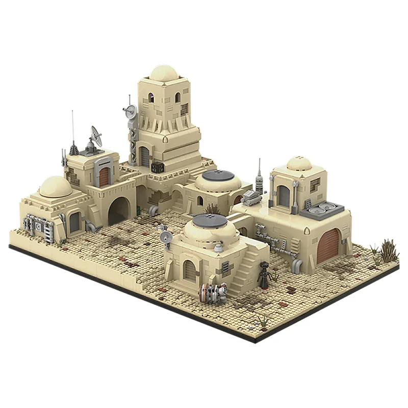 

MOC-52200 строительные блоки SW Tatooine-Mos-Eisley Cantina, сборные кирпичи, игрушки серии Desert Town View Space Wars, 4294 шт.