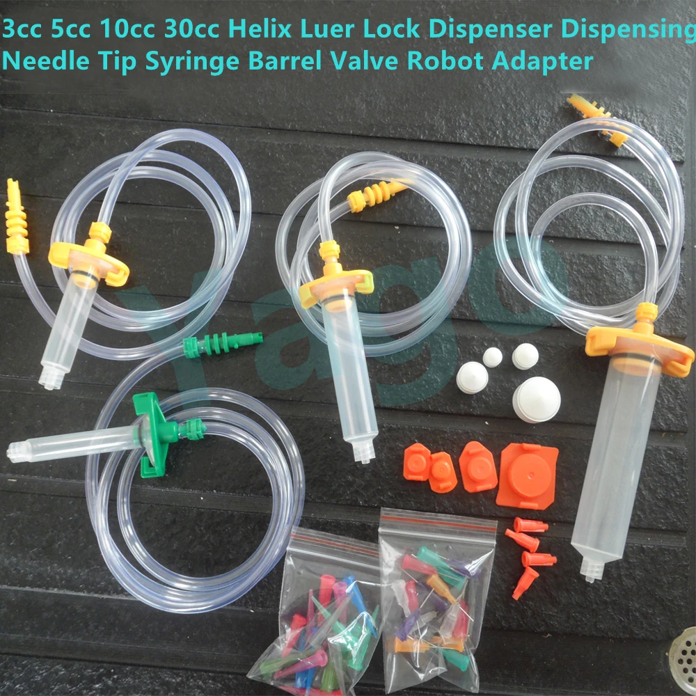 3cc 5cc 10cc 30cc 55CC Helix Luer Lock Tip Dispenser Syringe Barrel Needle Tip Syringe Barrel Valve Robot Adapter