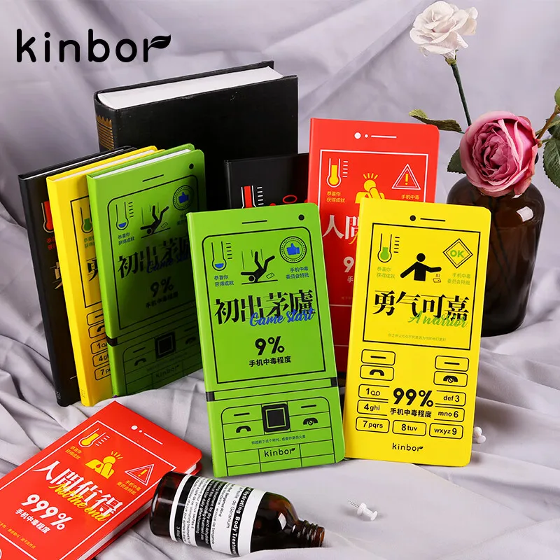 Kinbor Small Weeks Notebook High Beauty Kawaii Mini Record Hand Book Grid Inside Page Diary Journals Writing Stationery Supplies