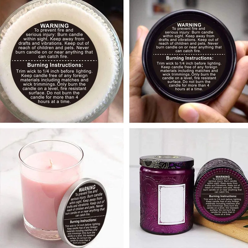 500 шт./рулон красочные свечи предупреждающие этикетки наклейки для банок