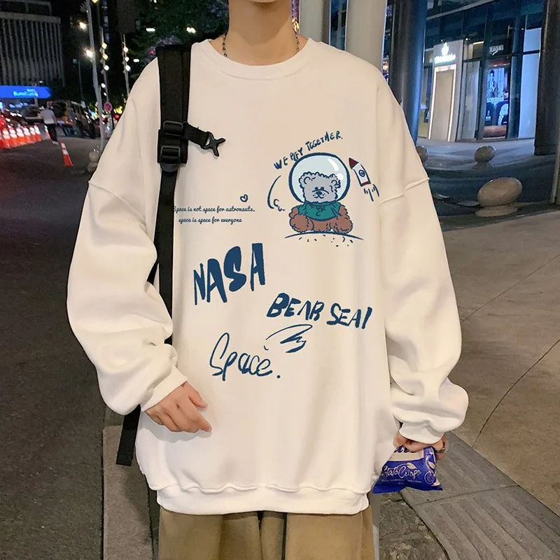 

2023 Spring and Autumn Sweatshirt for Men No Hood Hip Hop Sweatshirts O-neck Casual Streetwear Clothes Outer Pullover Tops Men