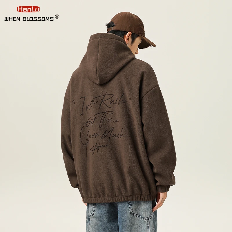 Утолщенная теплая флисовая толстовка с капюшоном стильная одобренным цветочным