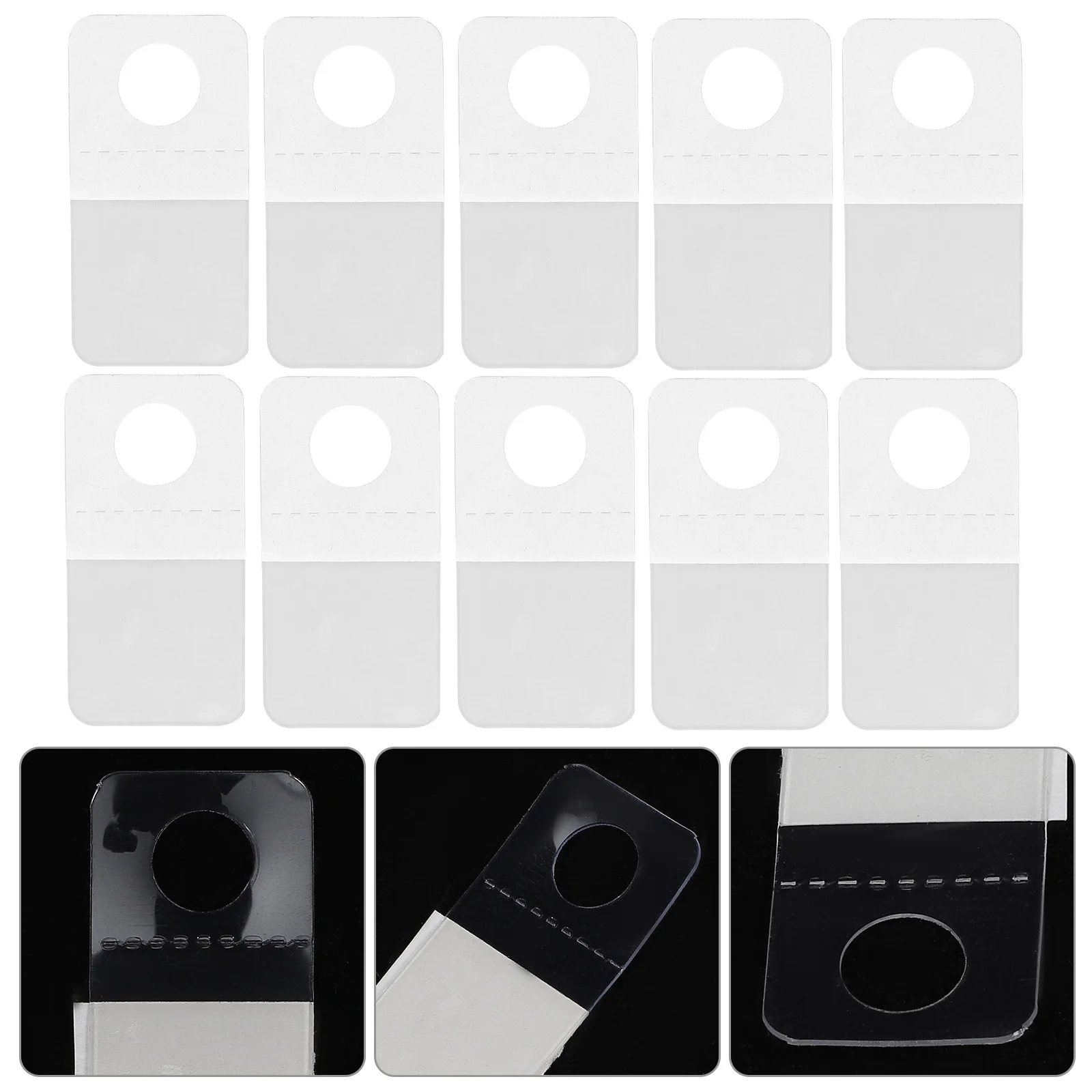 

200 Pcs Aircraft Hole Hook Clear Hanging Tabs Fold Sticker Hooks Pvc Sticky Wall