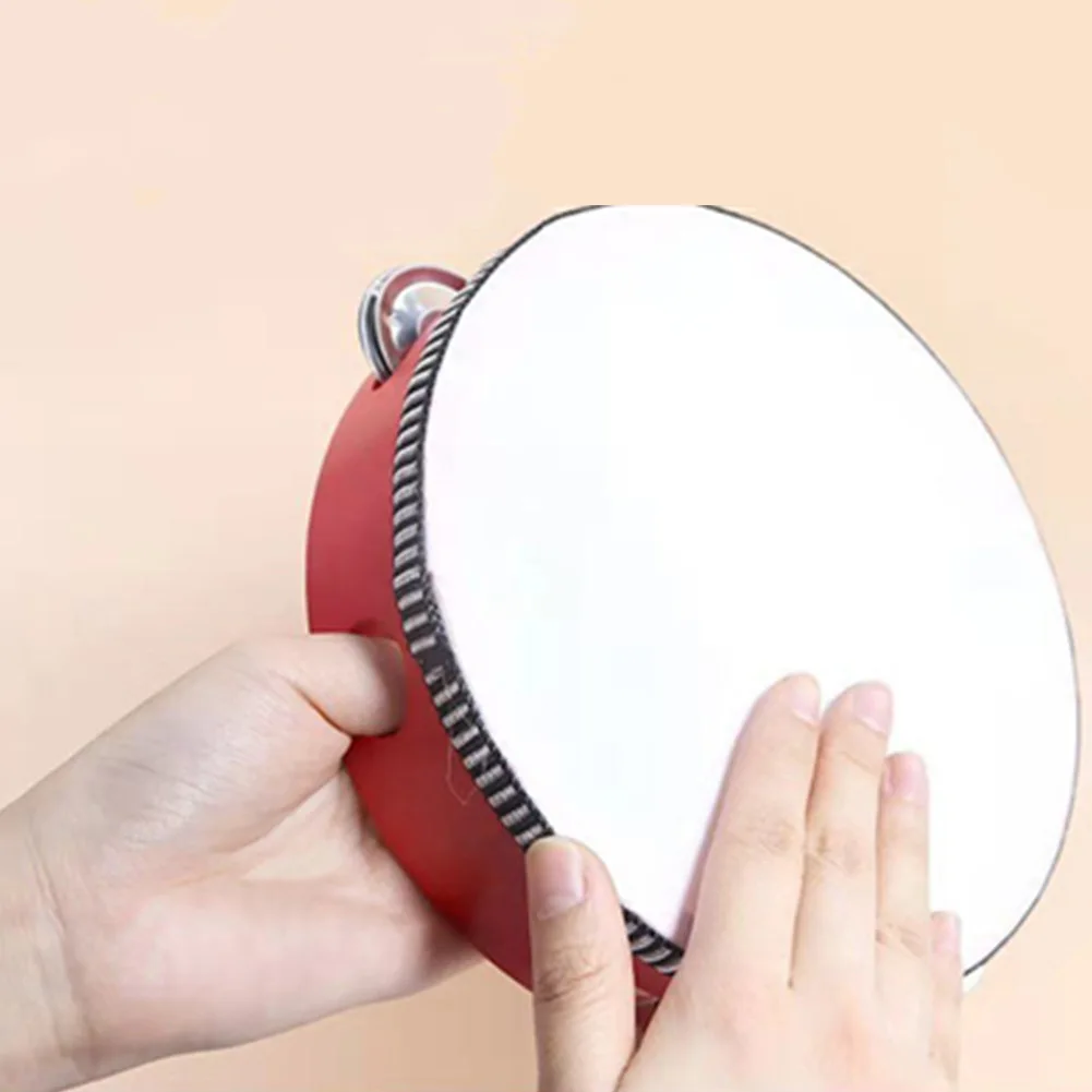 

Manual Percussion Tambourine Concert Dancing 4/6/8/10 Inch High Quality Wood Melodious Plink Metal Jingles Polyester