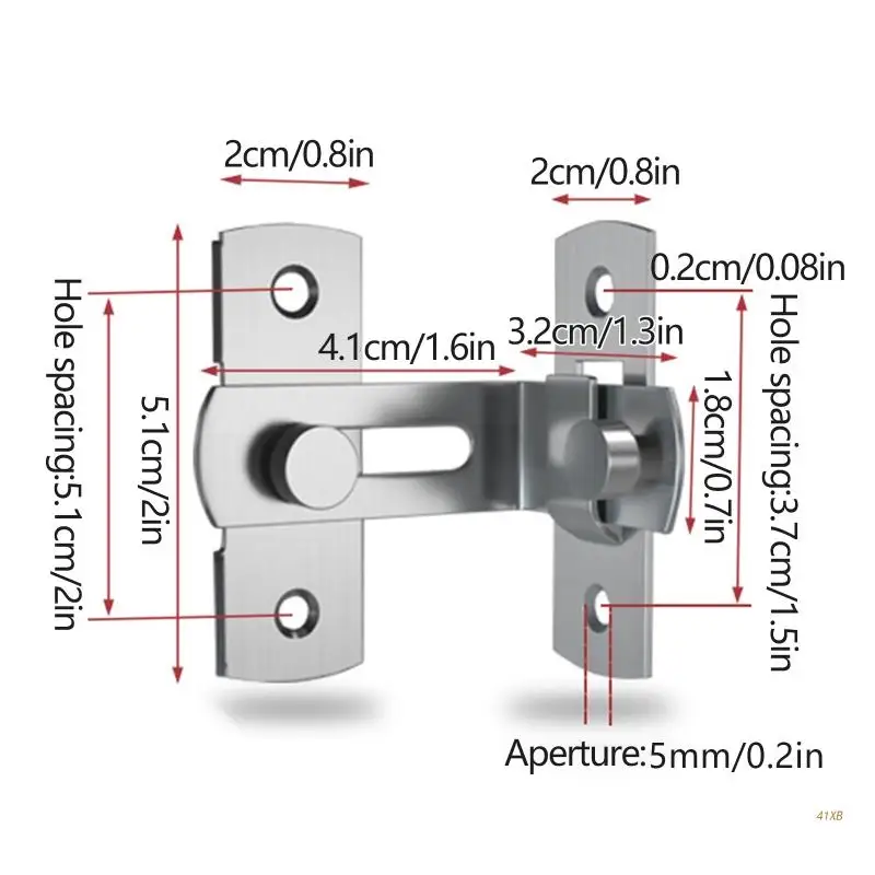 41XB 2 Pcs Sliding Barn Door Lock Stainless Steel Flip for LATCH Safety Privacy Closet Pocket Doors Wood G |