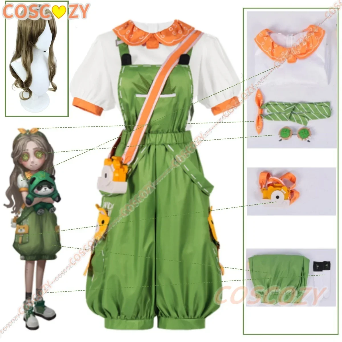 Косплей-костюм для косплея из игры личное искусство костюм взрослых зеленая