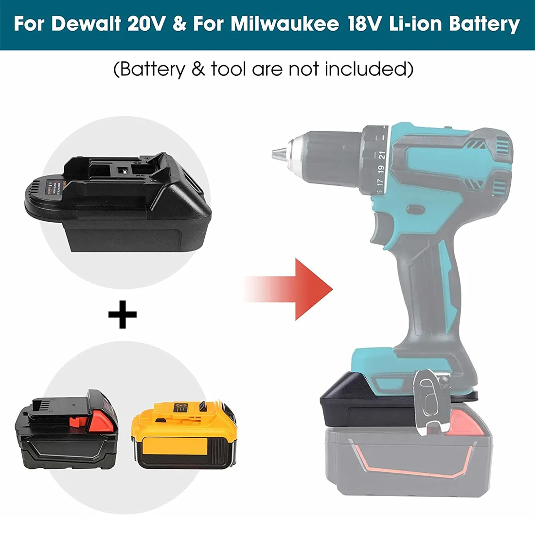 Адаптер для батареи Milwauke M18 DEWA 20V адаптер Makita 18V BL1830 BL1850