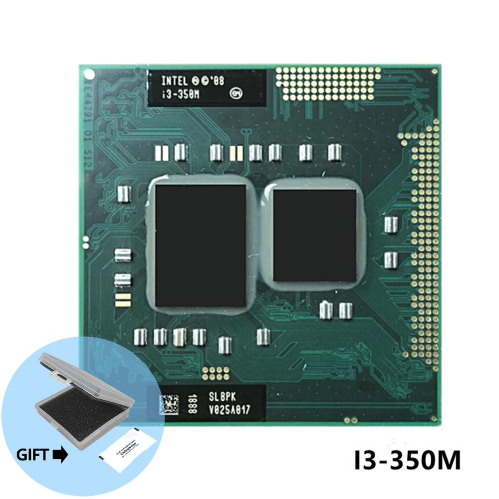 

Процессор Intel Core i3-350M i3 350M SLBU5 SLBPK 2,2 ГГц двухъядерный четырехпоточный процессор 3 Мб 35 Вт Разъем G1 / rPGA988A