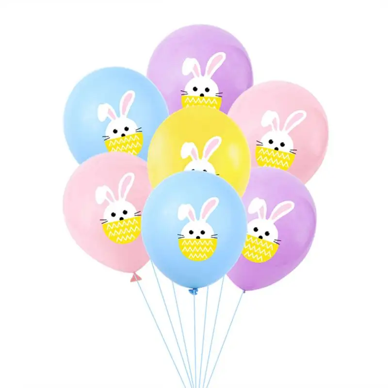

40pcs Creative Easter Balloons Decor Cartoon Rabbit Printed Balloons Lovely Latex Balloons for Party without Line