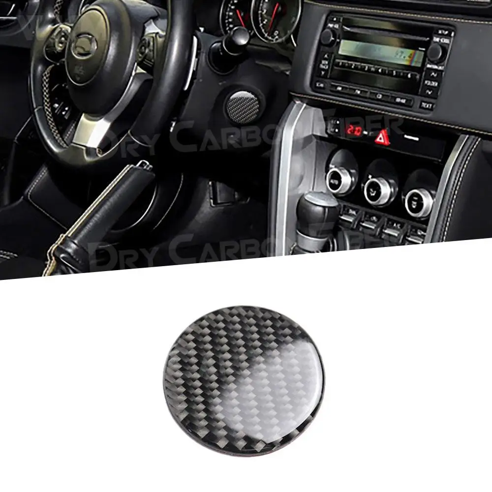 

Carbon Fiber Car Steering Wheel Shaft Stalk Unblock Power Button Trim Cover Sticker For Toyota GT86 FT86 Subaru BRZ 2013-2017