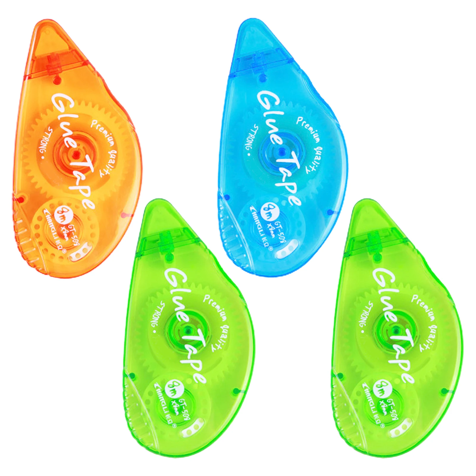 

4pcs School Adhesive Tape Portable Double Sided Stationery Scrapbooking Durable Office Glue Roller Applicator Random Color