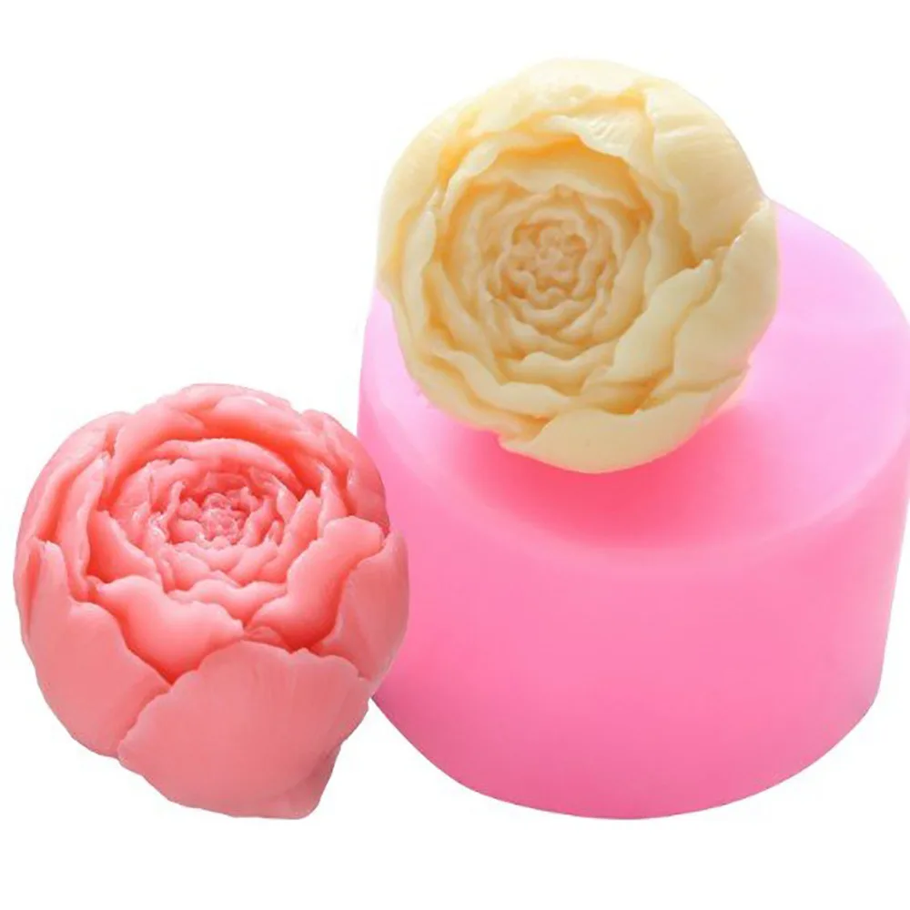 

Flower Shape Candle Mold Peony Flower Silicone Mold Chocolate Flip Sugar Baking Mold Gypsum DIY Soap Mold Cake Decoration Gift