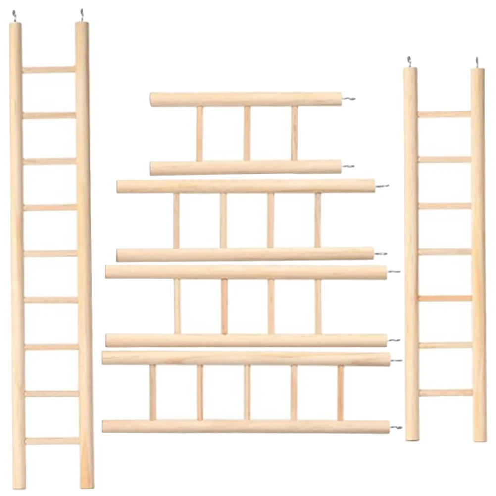 

Ladder Bird Toy Parrot Toys Cage Hamster Climbing Chewing Pet Hanging Steps Chew Playground Stairs Playthings Wood Stands