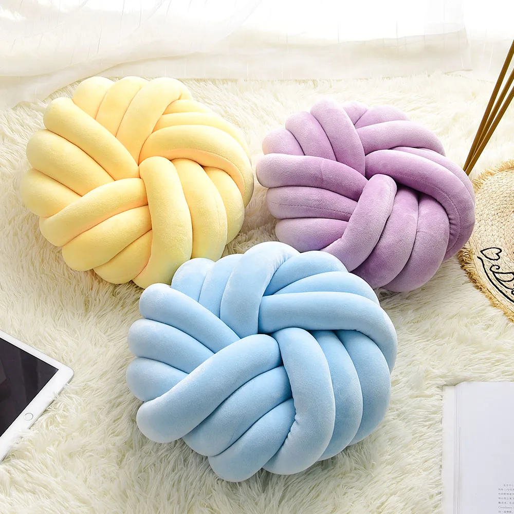 

Regina Cotton DIY Hand Knot Back Cushions Cozy Car Lumbar Pillow Home Decorative Sofa Seat Cushion Soft Office Hand Rest Pillows