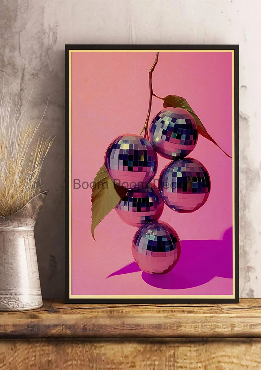 Новые Ретро абстрактные фрукты диско фотообои эстетические холсты для гостиной