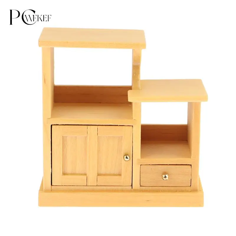 

1:12 миниатюрный шкаф для хранения для кукольного домика, Стеллаж с выдвижным ящиком, модель для декора, аксессуары для кукольного домика