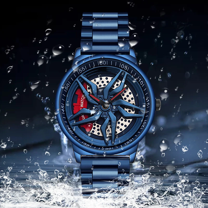 Часы UTHAI L72 Мужские кварцевые крутые Роскошные с вращающимся циферблатом на 360 °