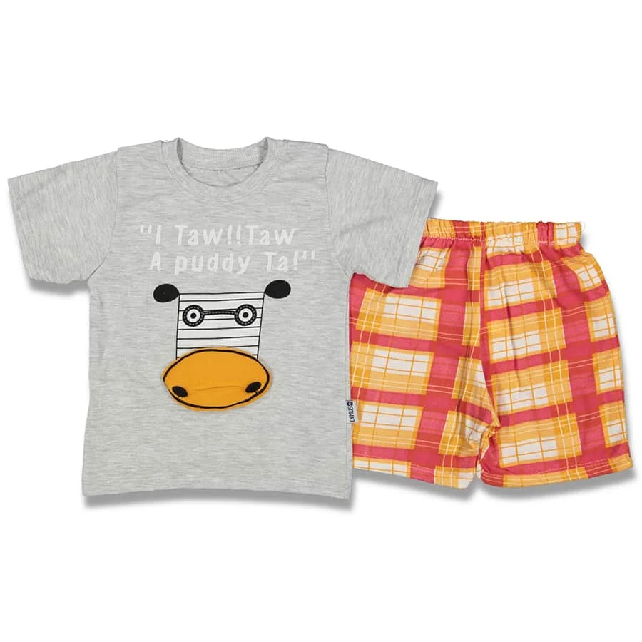 

I Taw Written Gray 2'li Short-Sleeve Suit