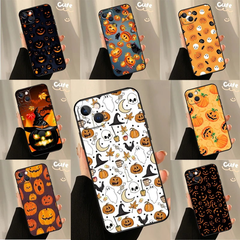 Чехол для телефона HALLOWEEN TRICK TREAT PUMPKIN iPhone 14 15 16 Pro Max 11 12 13 Mini XR Plus 16e Cover Coque