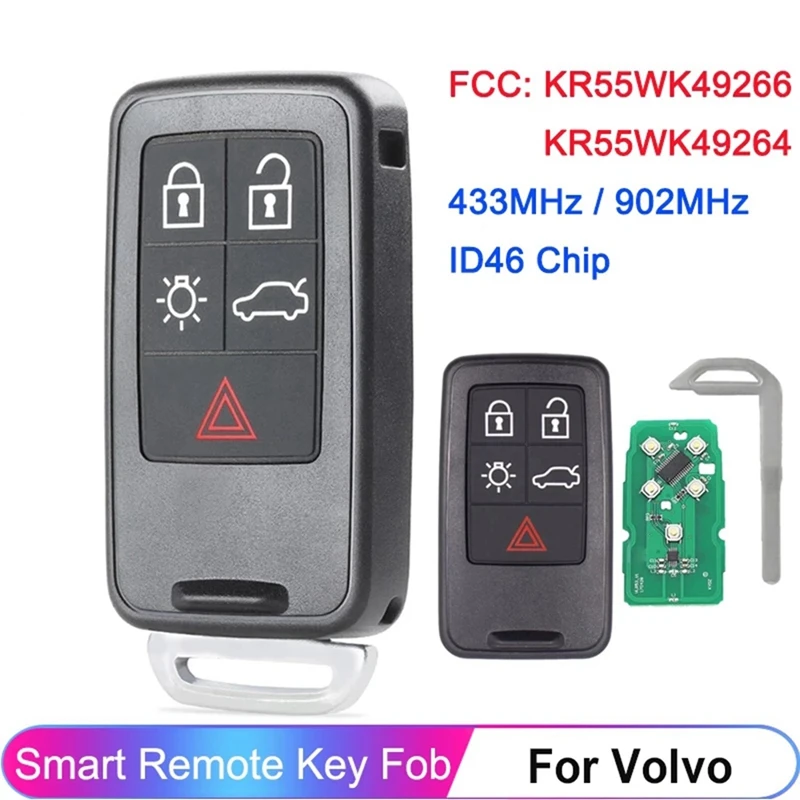 Автомобильный смарт-ключ 5 кнопок автомобильный KR55WK49264 для Volvo S60 S60L S80 XC60 XC70 V40