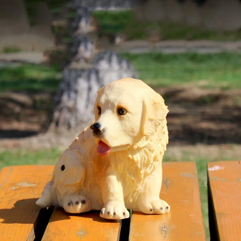 

Outdoors American Simulation Animal Resin Talking Puppy Ornaments Garden Dog Figurines Courtyard Accessories Decoration Crafts