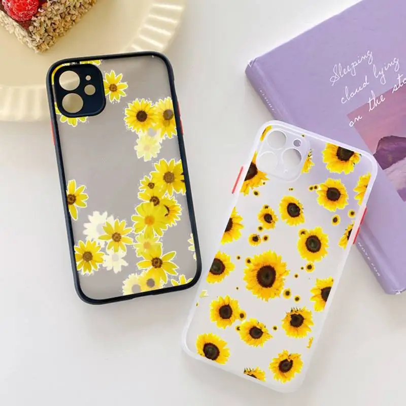 

sunflower flower Unique Design Phone Case matte transparent For iphone 7 8 11 12 13 plus mini x xs xr pro max cover