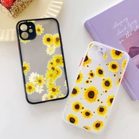 sunflower flower unique design phone case matte transparent for iphone 7 8 11 12 13 plus mini x xs xr pro max cover