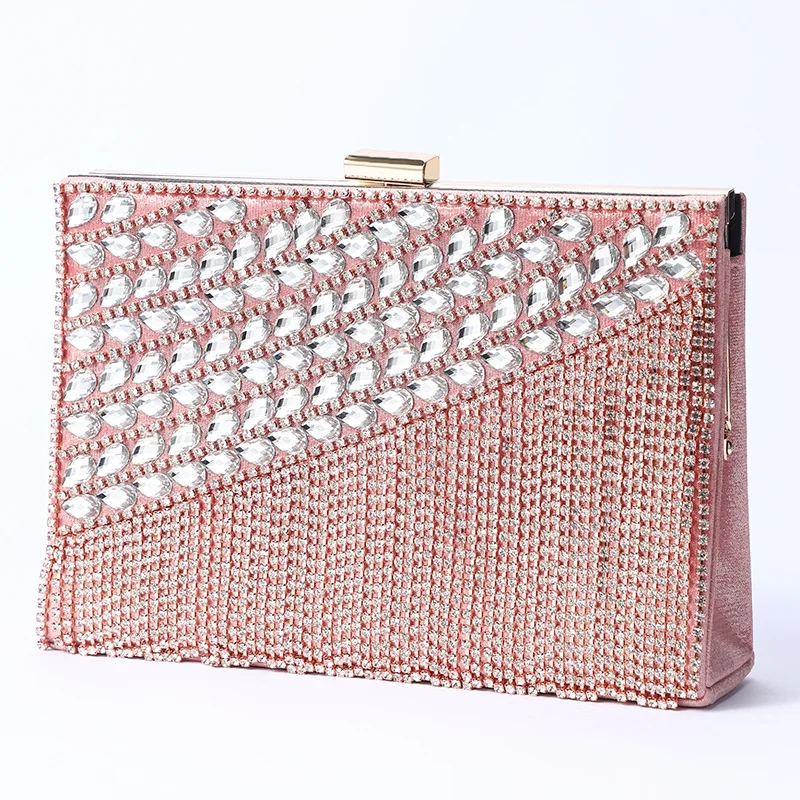 

Exquisite Diamond Evening Bag Bolso Mujer Rhinestones Tassel Decoration Handbag Wedding Party Luxury Chain Shoulder Bags XA156H