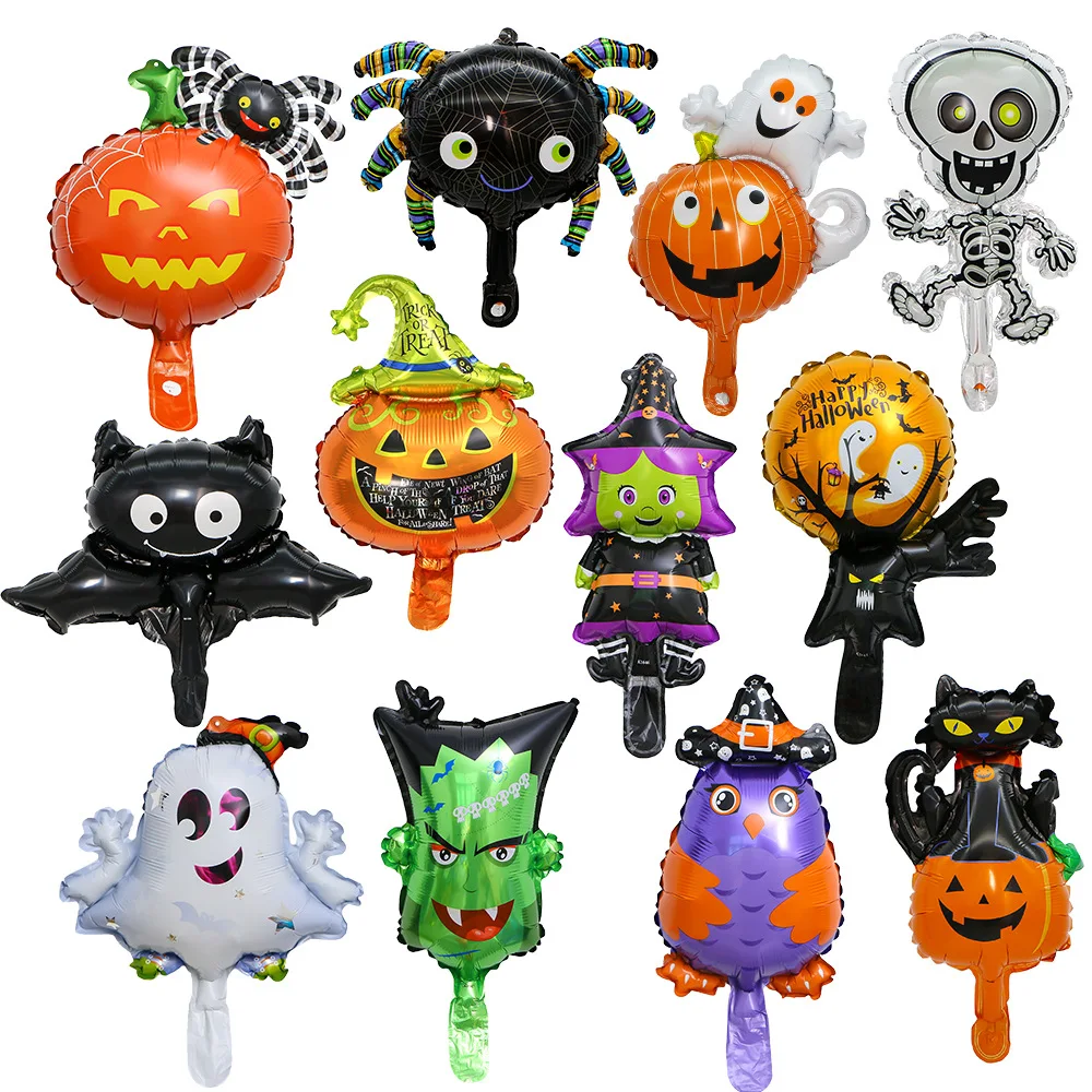 

Halloween Foil Balloons Witch Ghost Owl Wizard Pumpkin Spider Monster Ghost Tree Skull Bat Cat Ballons For Halloween Decoration